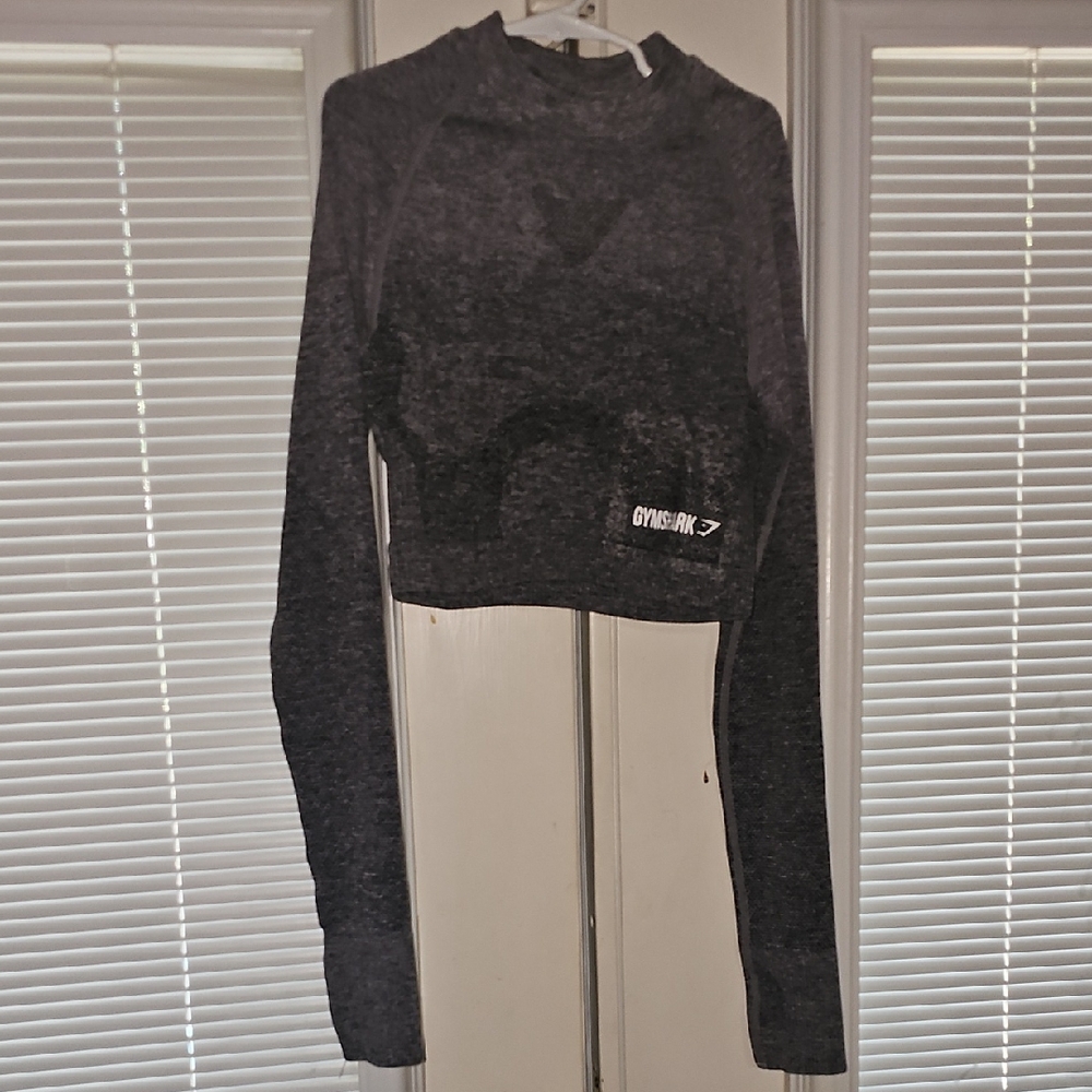 Gymshark Charcoal Long Sleeve Crop Top